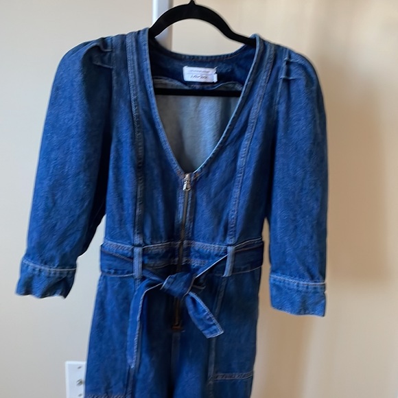 Los Angeles & Other Stories denim jumpsuit with tie waist, size US 0 - Picture 5 of 10